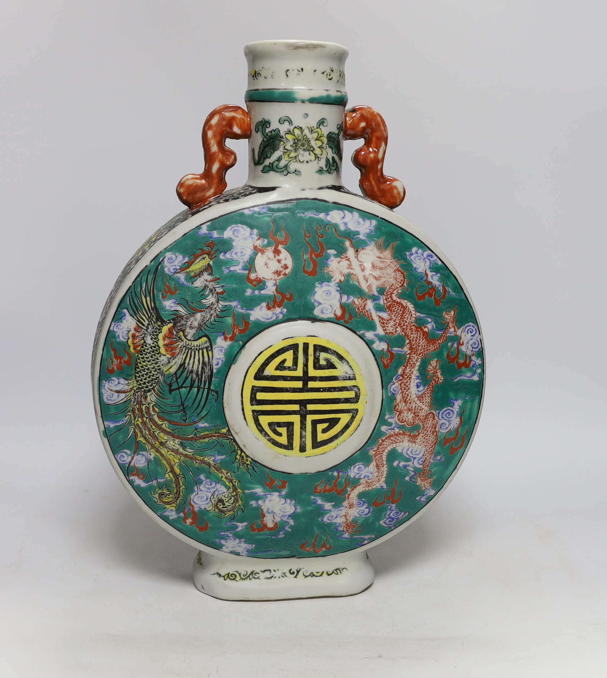 A Chinese porcelain moonflask, 41cm high